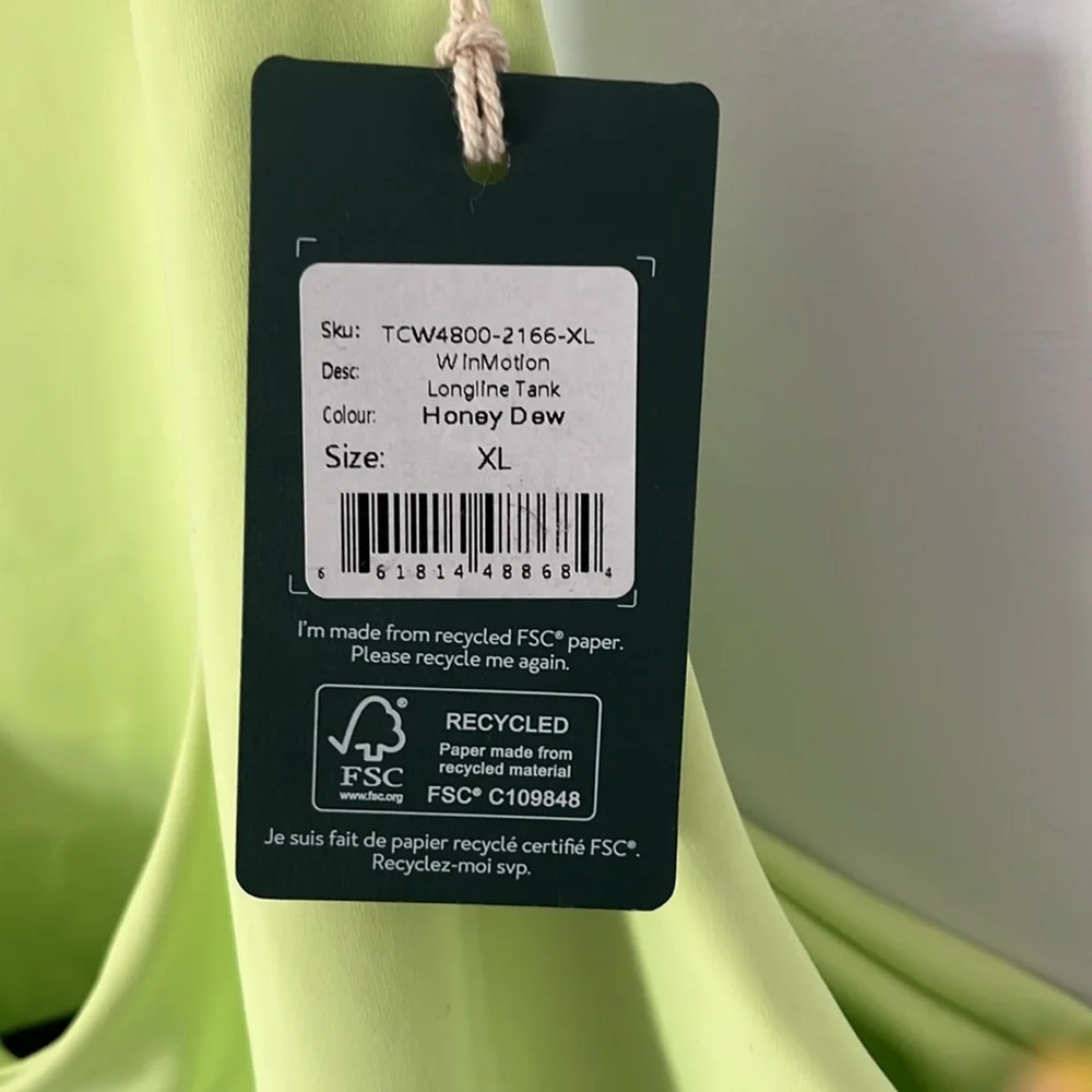 tentree Neon Lime Racerback Workout Tank - Picture 3 of 4